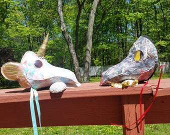 Fabric Mâché Unicorn & Pirate Plague Masks