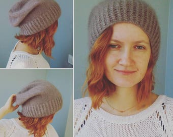 Clothing gift Winter Knit Hat - Knit Wool Hat - Fluffy mohair hat -  Womens Winter Hat - Beanie - Longhair mohair hat - Hand knitted Mohair