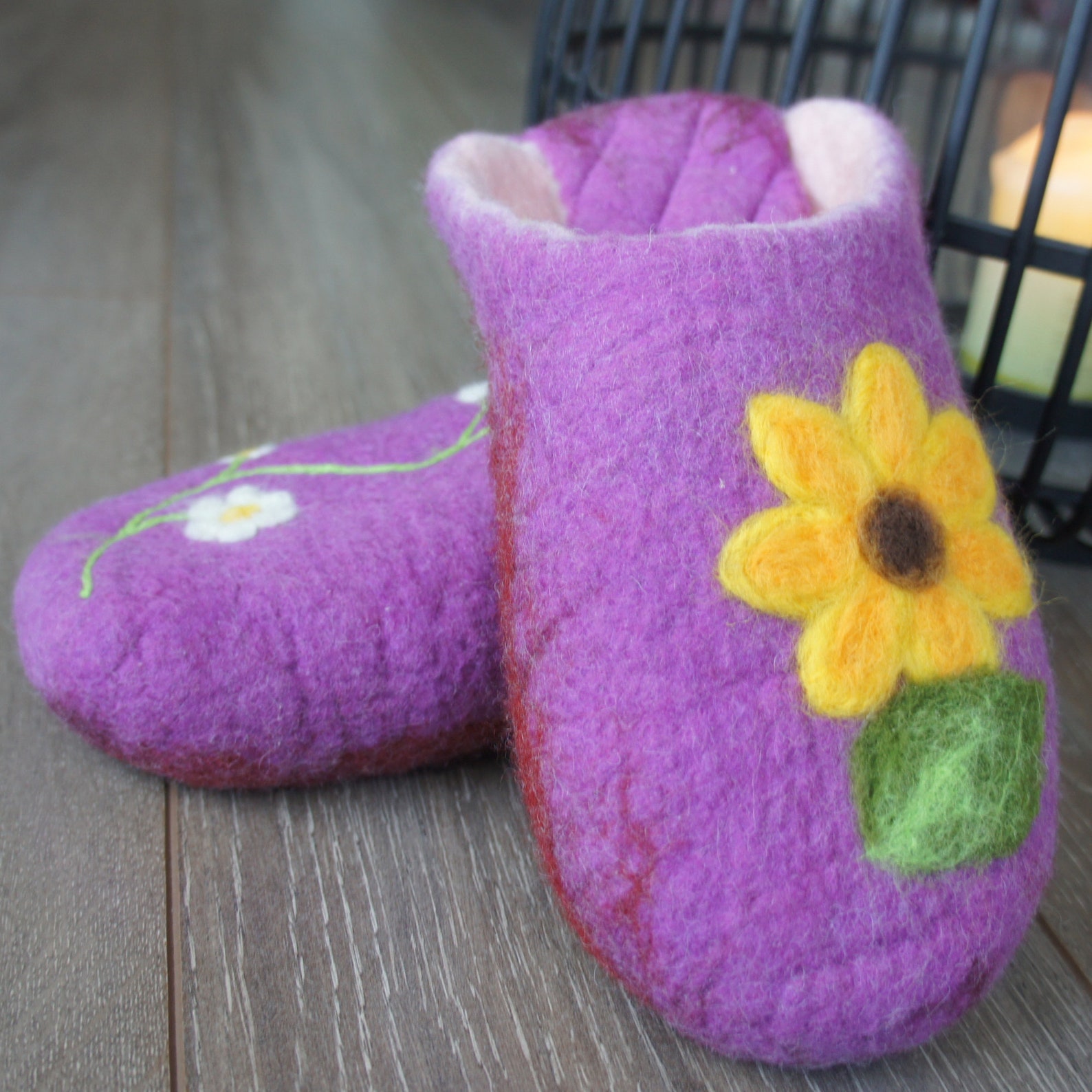 Felted Wool Slippers felt Slippershandmade Slippershouse Etsy