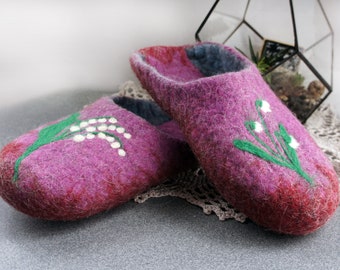 Felted wool slippers – handmade slippers - home slippers - eco slippers - warm slippers - cozy slippers - organic slippers - felted boots