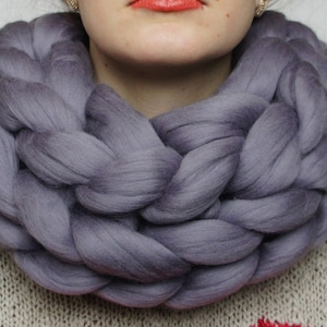 Clothing gift Merino Wool Scarf - Knit Wool Scarf - Super Chunky Scarf - Winter Scarf - Hand Knit Scarf - Womens Winter Scarf  Crochet scarf