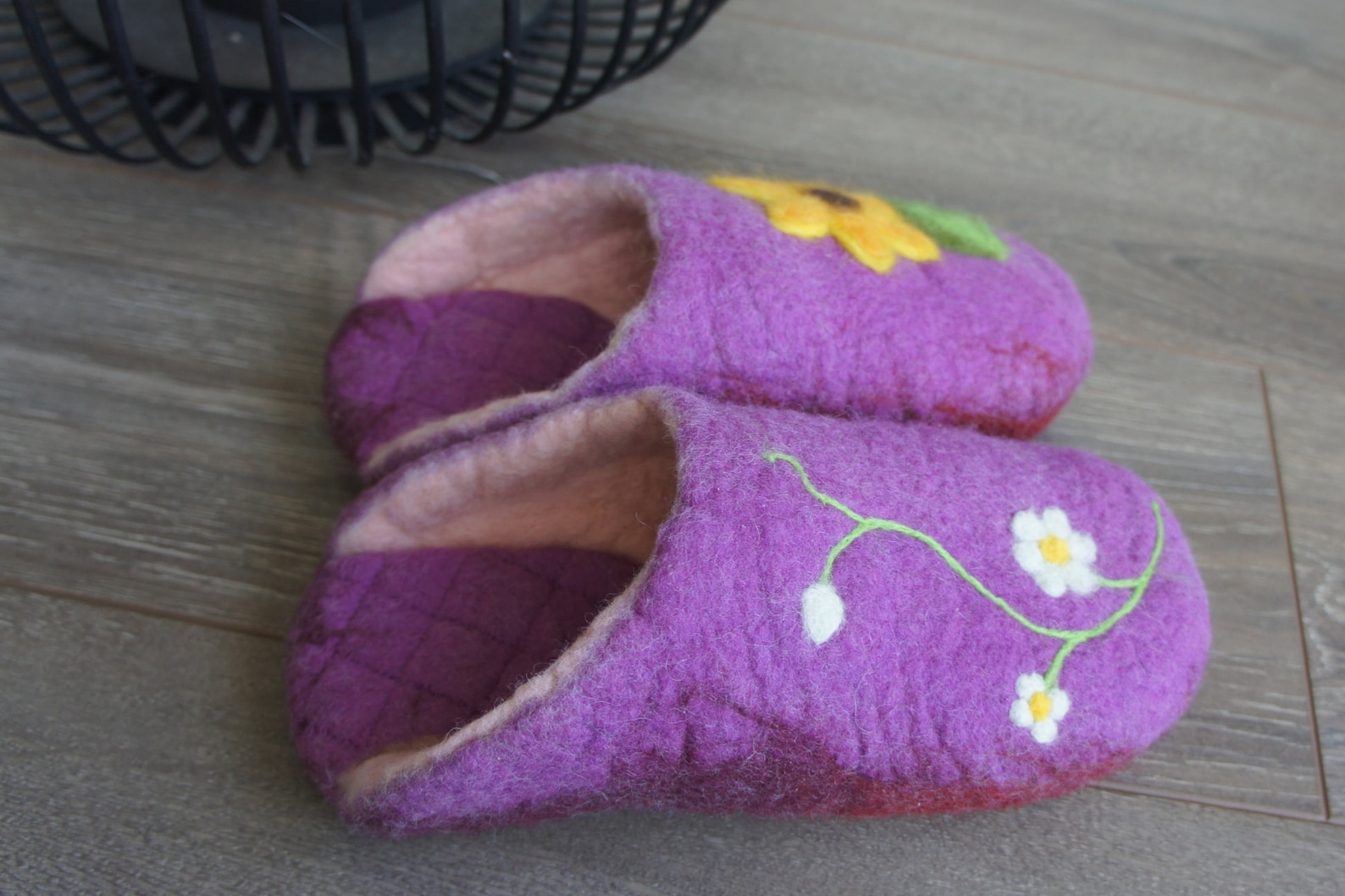 Felted Wool Slippers felt Slippershandmade Slippershouse Etsy
