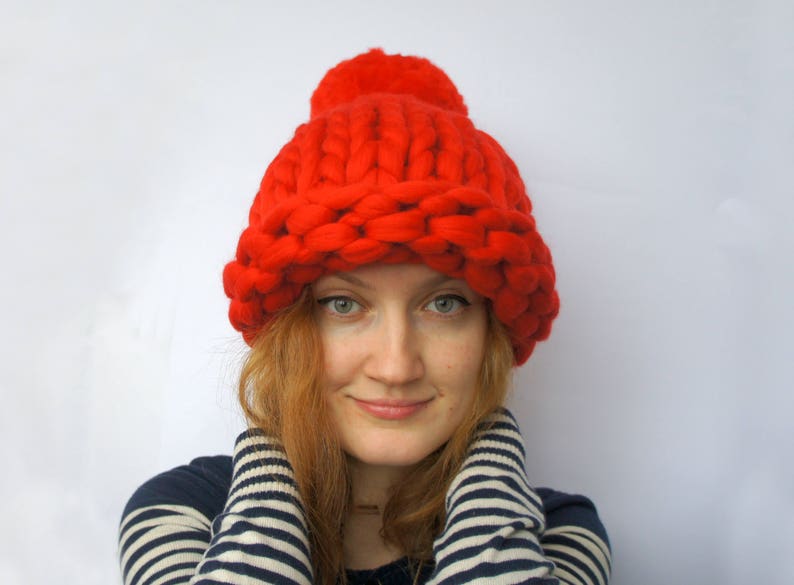 Merino Wool Hat Knit Wool Hat Superchunky Hat Merino Etsy