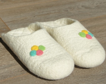 Wool slippers-felt slippers-boiled wool slippers-felted wool slippers-wool slippers women-handmade slippers-wool felt slippers-ouse slippers