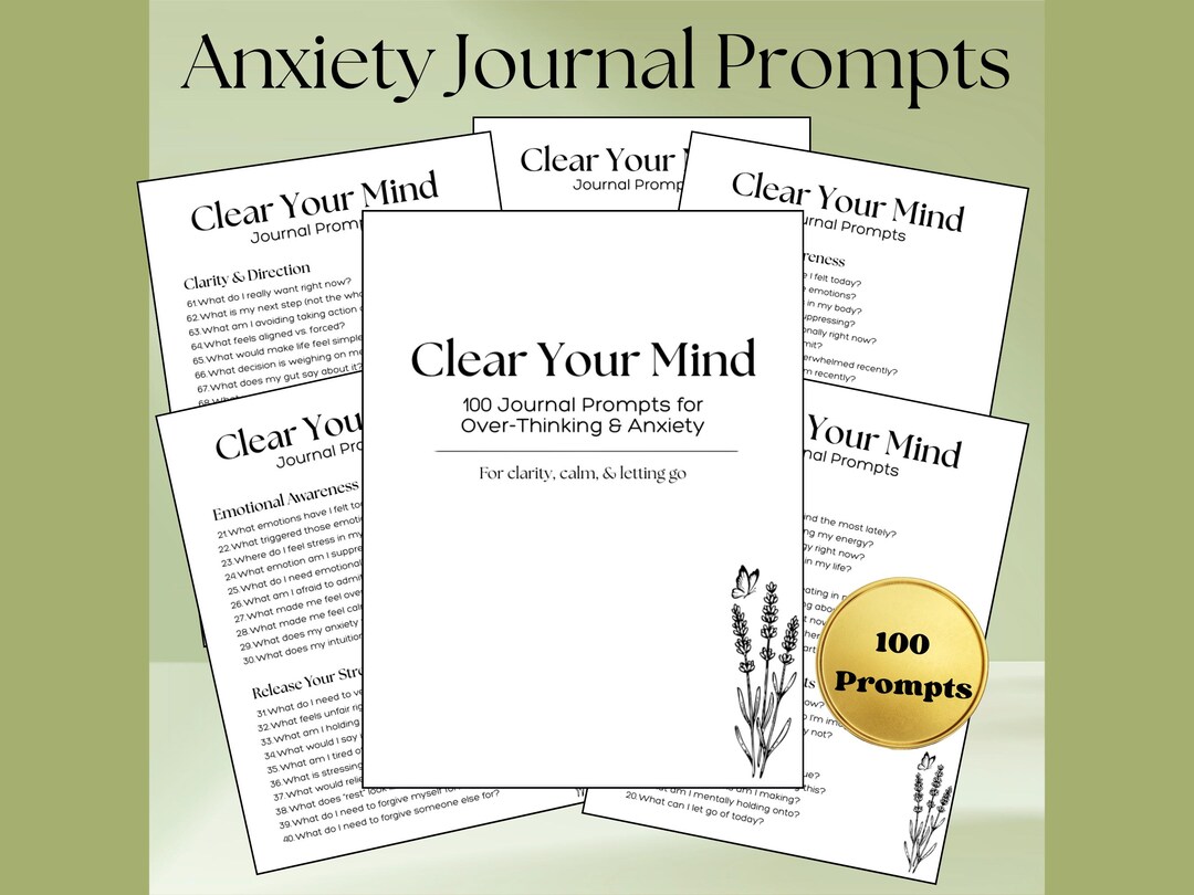 Clear Your Mind Journal | 100 Prompts for Overthinking & Anxiety ...