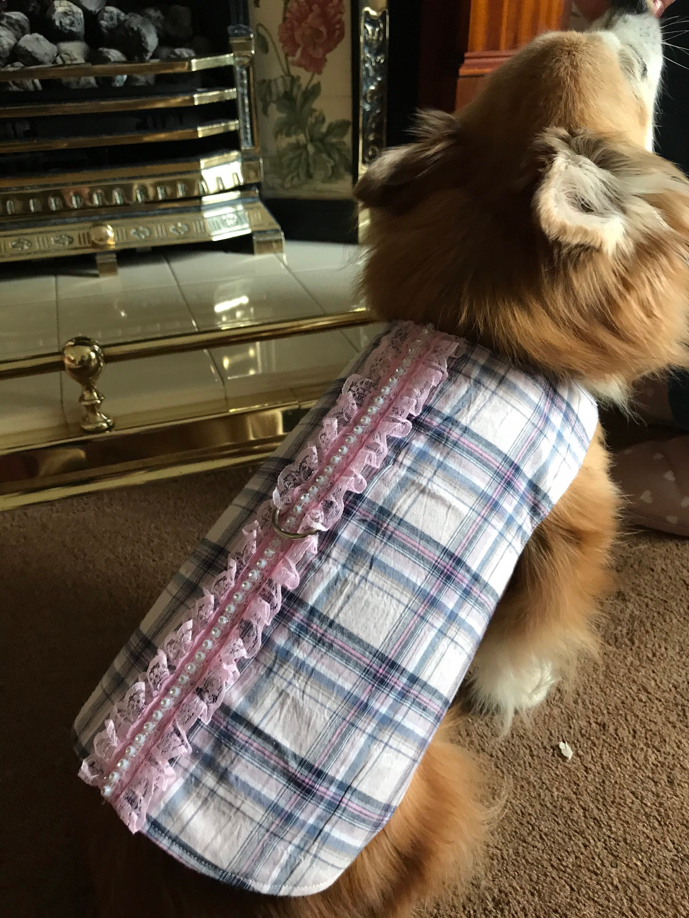 Pink tartan 2025 dog coat