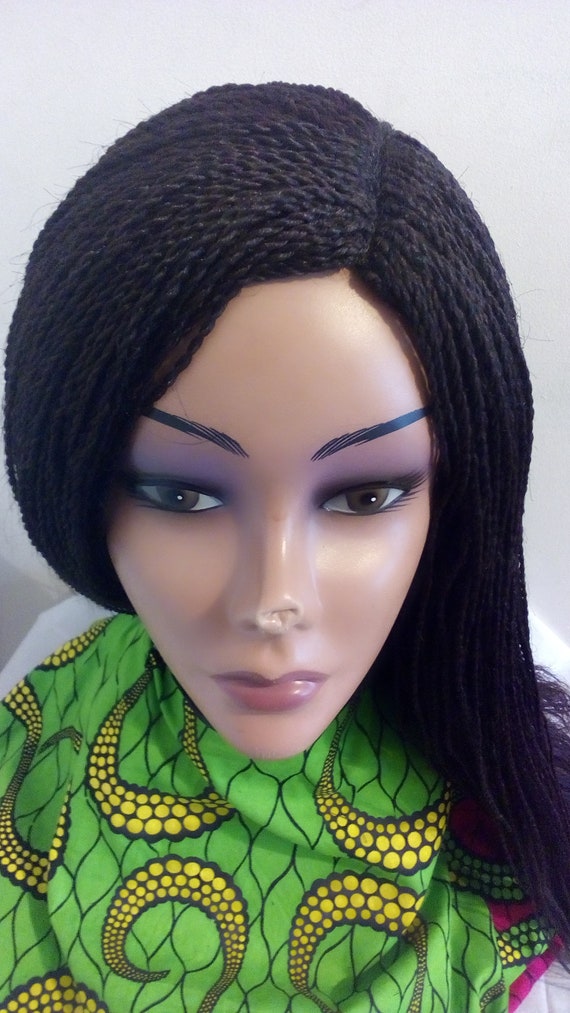 Peruvian Virgin Hair Lace Frontal Wig Senegalese Microbraided Etsy