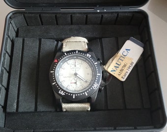 Boîte de montre noire Nautica N-MX CHRONOGRAPH vintage pour Nautica Watches Box