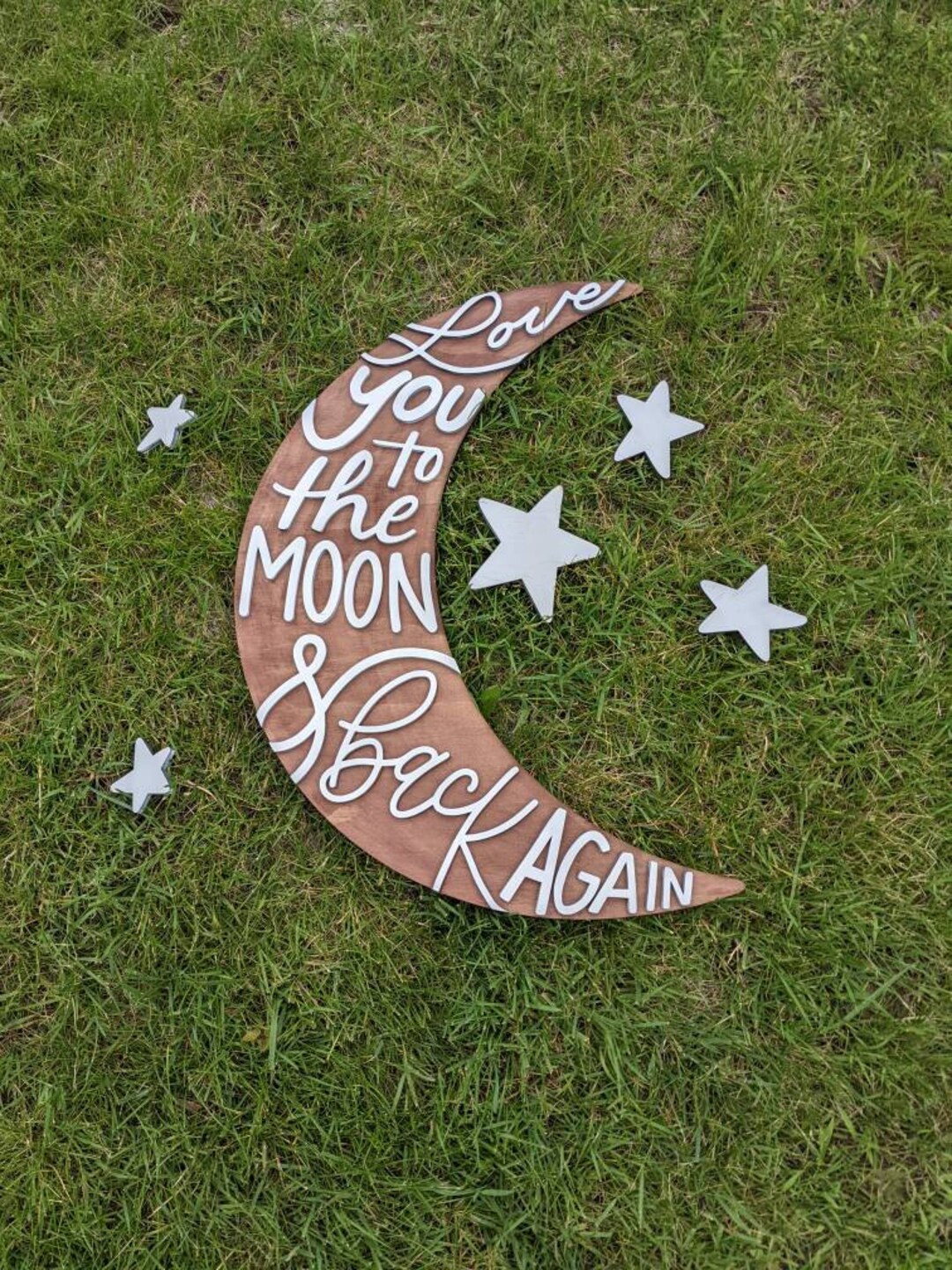 Nursery Signs, Wood Signs for Nursery, Kids Room, Moon, I Love You