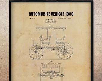 Automobile Car Patent Print, Car Gifts For Him, Car Illustration, Car Decor, Office Art Print, Car Enthusiast Gifts, Car Drawing, Car Poster