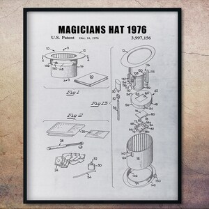 Vintage Magician's Hat Patent Print, Magic Lover Gift (Digital Download)