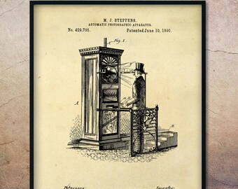 Vintage 1890 Photographic Apparatus Patent Print, Photography Prints, Photography Gifts, Office Decor, Invention, Design Poster, Patent Art