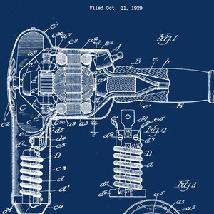 Vintage 1931 Hairdryer Patent Print,Gift for your Sister,Mother&#39;s Day Gift,Birthday Gift,Bathroom Wall Art,Housewarming Gift,Christmas Gift