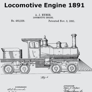 1891 Locomotive Steam Engine,Steam Engine Print,Steam Train,Train Enthusiast Gift,Steam Engine Art,Train Memorabilia,Steam Train Wall Art