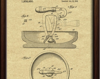 Vintage 1916 Nutcracker Patent Art Print, Kitchen Decor (Digital Download)