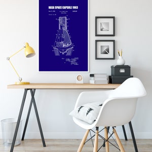 Original 1963 NASA Space Capsule,Space Print,Space Ship Print,Space Themed Gift,Space Art,Space Age,Space Decor,Space Gifts,Space Wall Art, image 8