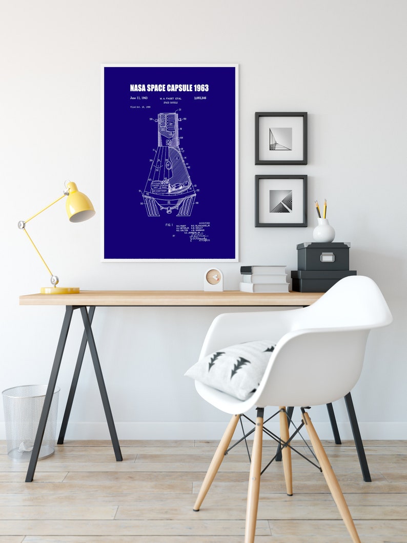 Original 1963 NASA Space Capsule,Space Print,Space Ship Print,Space Themed Gift,Space Art,Space Age,Space Decor,Space Gifts,Space Wall Art, image 8