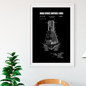 Original 1963 NASA Space Capsule,Space Print,Space Ship Print,Space Themed Gift,Space Art,Space Age,Space Decor,Space Gifts,Space Wall Art, image 5