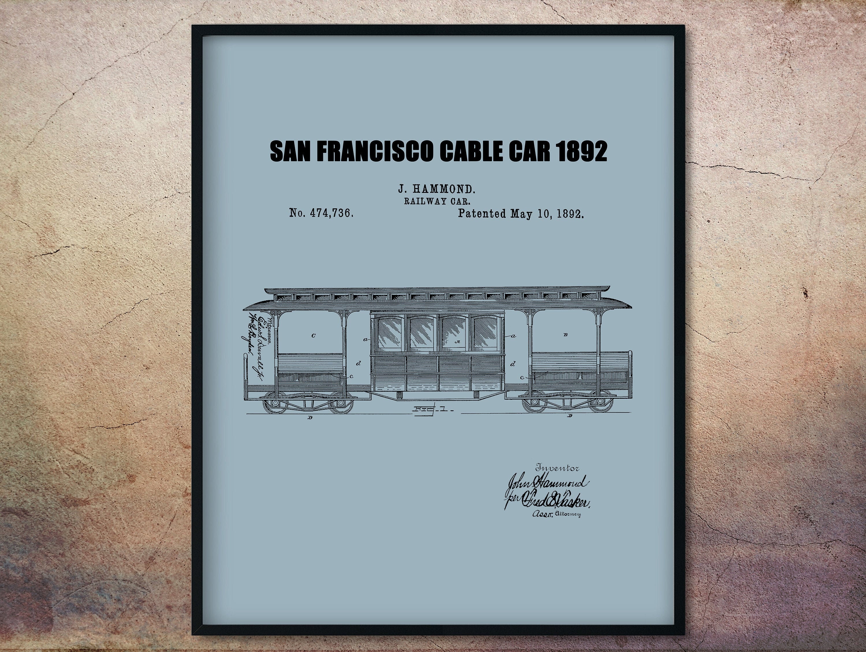 Driver San Francisco - Black Stripe Golden Gate Size 12X16 in Canvas  Framed