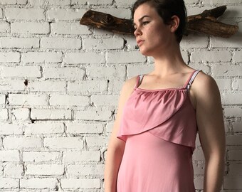 1970's Vintage Pink Formal Maxi Dress