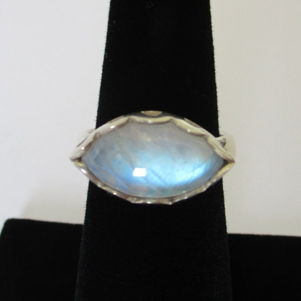 A sterling silver Labradorite ring 7.54 grams approx. size UK P or USA 7.50