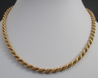 Unisex 18K Yellow Gold Plated 2mm Twist Rope Chain Necklace 60cm 23.5" very Long