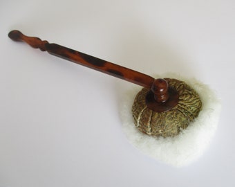 Antique swansdown powder puff wand approx. 25 cm long handle