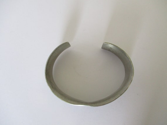 A Denmark Jorgen Jensen pewter cuff bangle bracel… - image 3