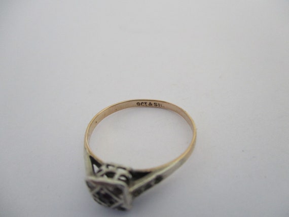 A 9 carat 9ct gold and sterling silver ring mid 2… - image 5