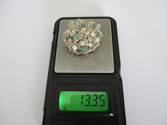 A sterling silver vintage nest style brooch set w… - image 8