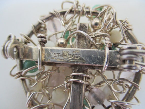 A sterling silver vintage nest style brooch set w… - image 5