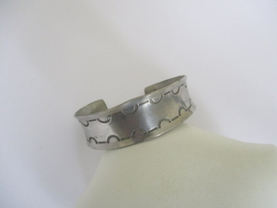 A Denmark Jorgen Jensen pewter cuff bangle bracel… - image 7