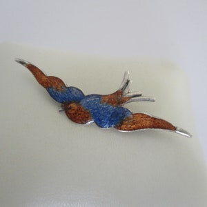 Antique enamel bird brooch approx. 65 x 25 mm