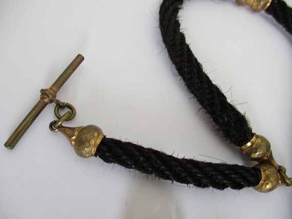 A Victorian antique woven hair Albert watch chain… - image 4