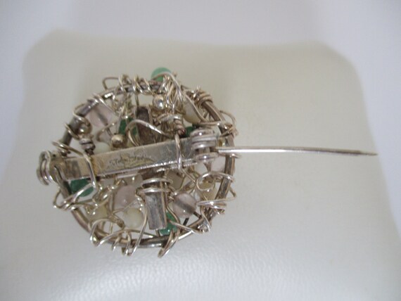 A sterling silver vintage nest style brooch set w… - image 4