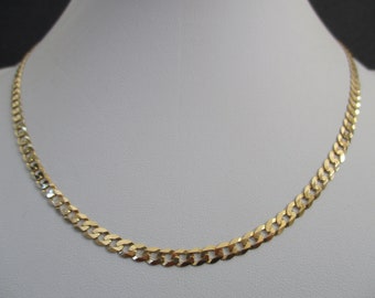 A 9ct gold 9 carat gold flat curb link chain approx. 18&quot; or 46 cm 6.79 grams