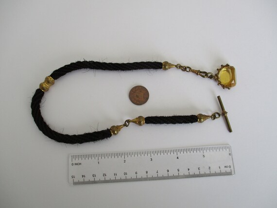 A Victorian antique woven hair Albert watch chain… - image 8