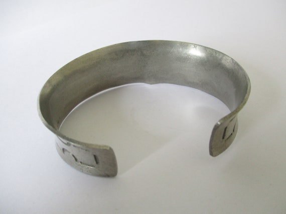 A Denmark Jorgen Jensen pewter cuff bangle bracel… - image 4