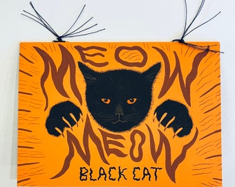 Meow Meow Black Cat - A Nightmare Rhyme - Illustrated Horror Book - Small Press