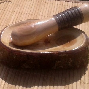 Wood Pestle and Mortar Herb Grinder Medicine Grinder Food Grinder