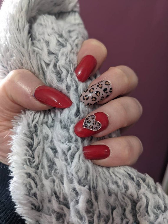 Buy Red Leopard Nails Online In India - Etsy India