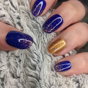 Navy & Copper Press On False Nails