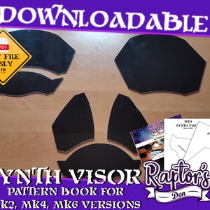 Synth visors! All mk2, mk4 and mk6 patterns - Downloadable file only! Pictures are representative of the finished item!!!