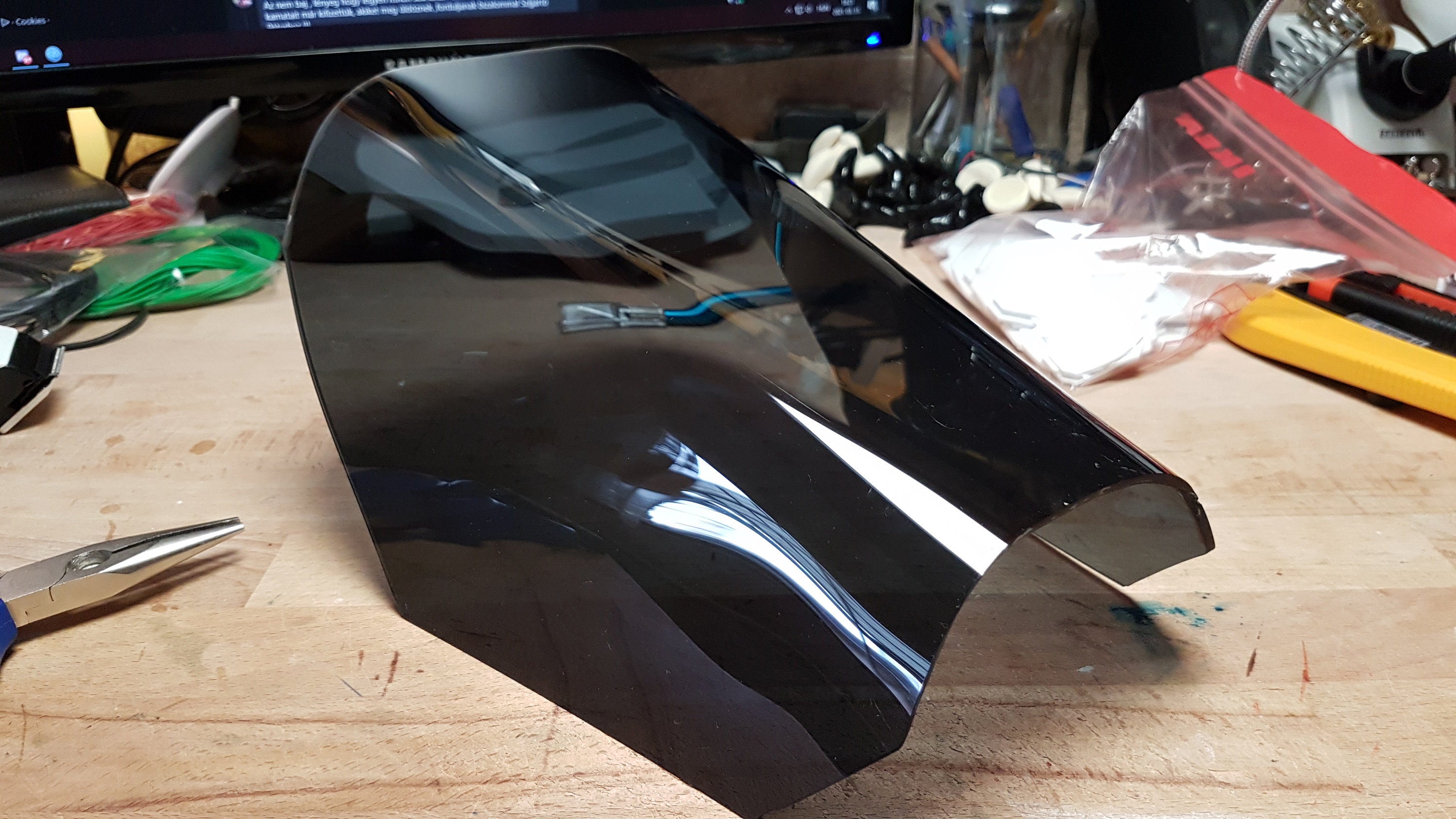 Synth Visor Bent Plexi 3mm Strong and Durrable With a Slight Flexiblity