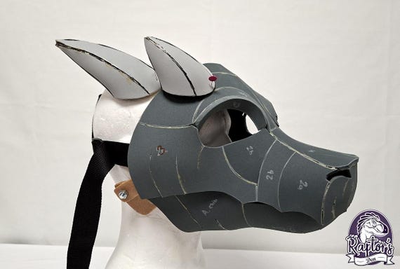 Furred Dragon Head / Kobold Mask Base With 5 Different Horn Types