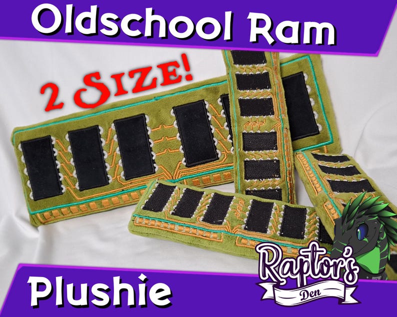Oldschool DDR Ram plushie - embroidered - soft plush fabric image 1