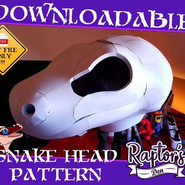 Snake head pattern for EVA foam - Downloadable file only! Pictures are representative of the finished item