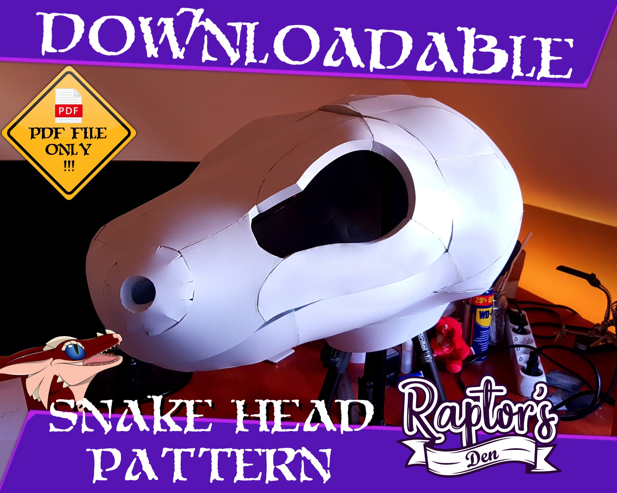 Raptor foam head base for costumes, mascots and fursuits. – Runaway Workshop