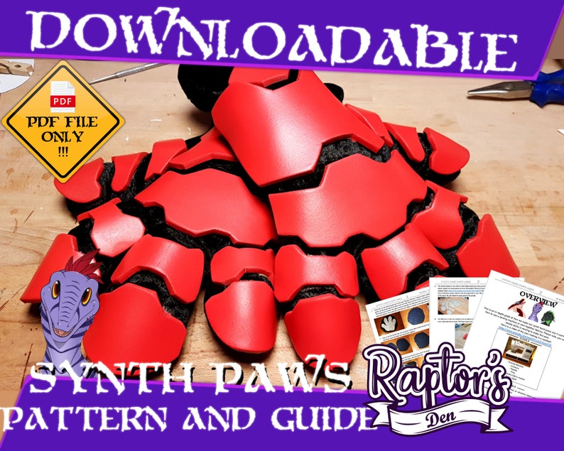 Synth paw pattern and in-depth guide - Downloadable file only! Pictures are representative of the finished item 