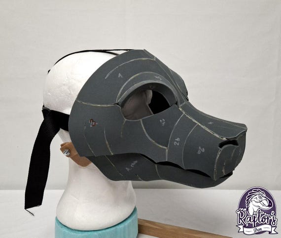 Furred Dragon Head / Kobold Mask Base With 5 Different Horn Types